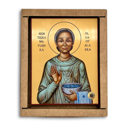 Icon of the Righteous Matushka Olga of Alaska with Relic Soil Insert with gift box - Image 2