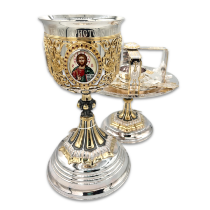 Chalice Kit with Jewels .75L - Gold and Silver Plated, Sterling Silver Cup - Image 4