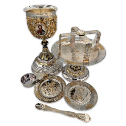 Chalice Kit with Jewels .75L - Gold and Silver Plated, Sterling Silver Cup