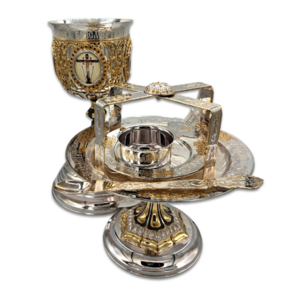 Chalice Kit with Jewels .75L - Gold and Silver Plated, Sterling Silver Cup - Image 3